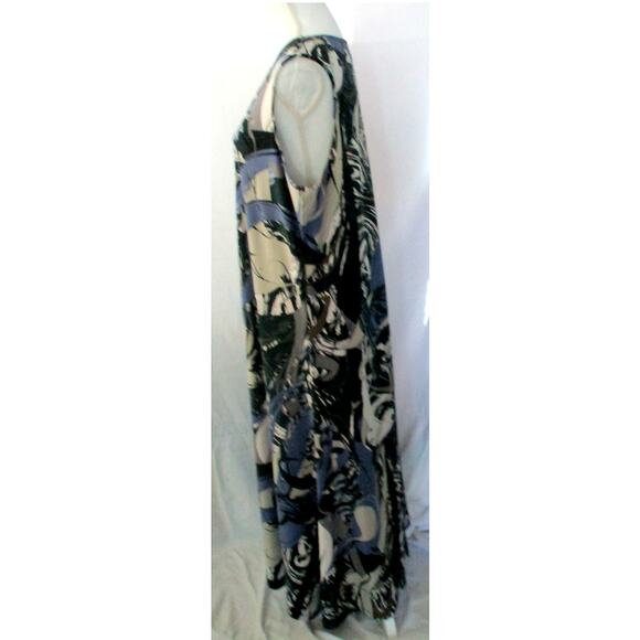 Attitudes By Renee Women's Blue & Gray Floral Stretch Sleeveless Maxi Dress XL - Picture 4 of 9
